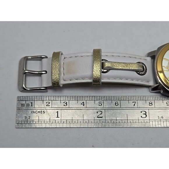 Sperry Top Sider Womens Quartz Watch Bezel White Leather Strap New Battery 5 Atm - Picture 8 of 11